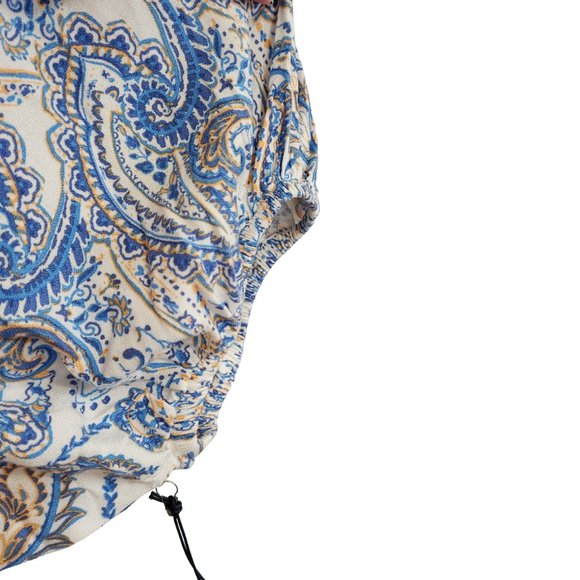 NWT Lucky Brand Blue Paisley Puff Sleeved Bohemian Midi Dress Size M - Picture 9 of 16